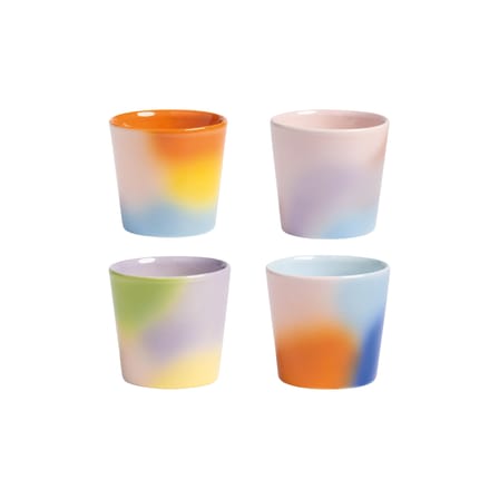 Hue Cup ceramic multicoloured / Set of 4 - Ø 7 x H 6.5 cm - & klevering