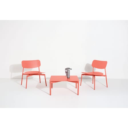Fauteuil bas empilable Fromme métal rose orange / Aluminium - Petite Friture