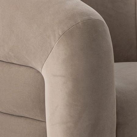 Fauteuil rembourré Joel gris / Velours - Bloomingville