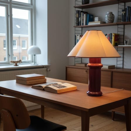 Lampe de table Heath céramique rouge / H 61 cm - TALA