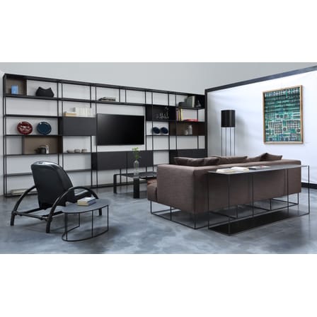 Bibliothèque Easy Irony TV métal noir / Compo E - L 146 x H 226 cm - Zeus