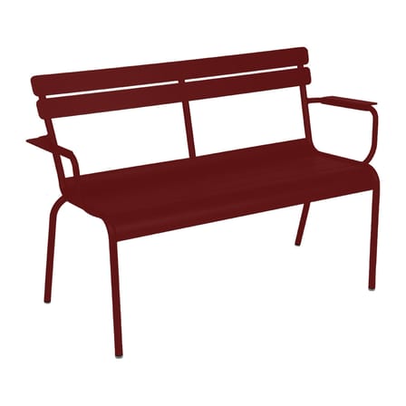 Panca con schienale Luxembourg metallo rosso / 2 Posti - L 131 cm - Fermob