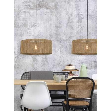 Iguazu Large Pendant cane & fibres beige / Hessian - Ø 60 x H 25 cm - GOOD&MOJO