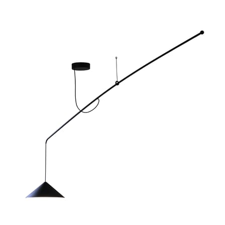 Vela 22 LED Pendant metal black adjustable / Black metal L 260 cm - Martinelli Luce