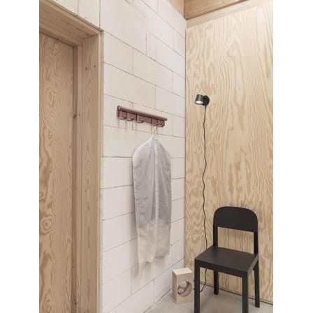 Portemanteau mural Coil métal noir / L 60 cm - Muuto
