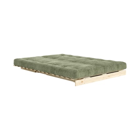 Schlafcouch Roots holz grün / L 140 cm – 3 Positionen / Struktur aus heller Kiefer - KARUP