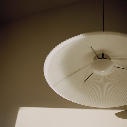 Suspension Nebra Small tissu blanc / LED - Abat-jour ajustable Ø 40 à 75 cm / Seconde vie - NEW WORKS