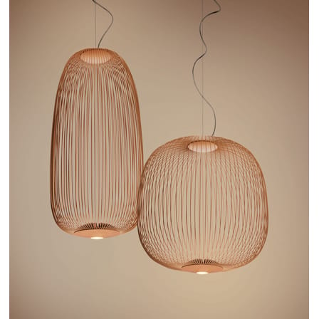 Suspension Spokes 2 Small cuivre métal / LED - Ø  52 x H 52 cm - Foscarini