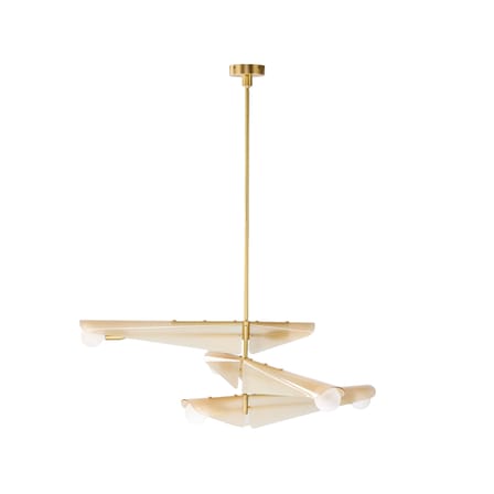 Suspension Sycamore verre rose / 3 niveaux - L 140 cm - TALA