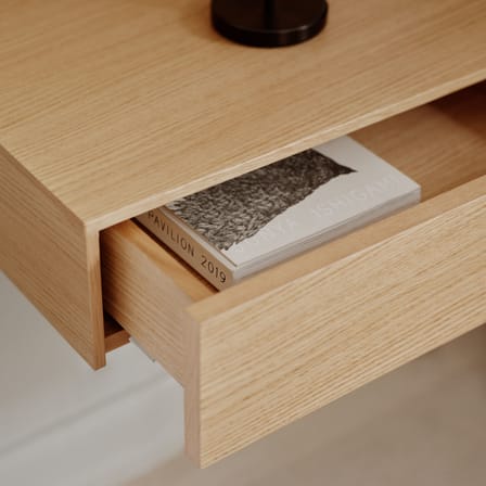 Table de chevet murale Tana bois naturel / Tiroir - L 41,9 x P 32,2 cm - NEW WORKS