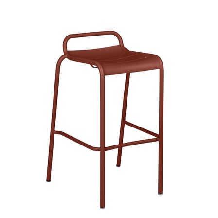 Tabouret de bar Luxembourg métal rouge marron / Aluminium - H 78 cm - Fermob