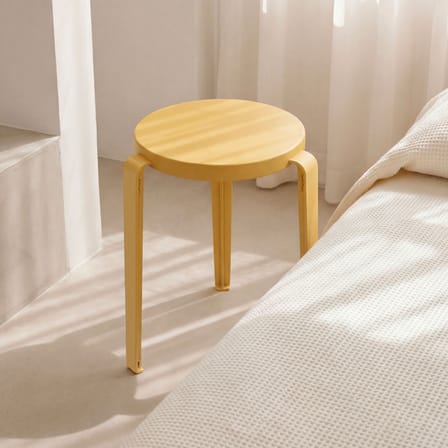 Tabouret empilable Lou Chroma bois jaune / Bois éco-certifié - TIPTOE