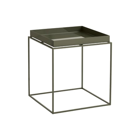 Tavolino d'appoggio Tray metallo verde / 40 x 40 x H 44 cm - Hay