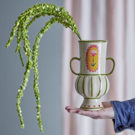 Vase Odina céramique vert / Ø 9 x H 21 cm - Bloomingville