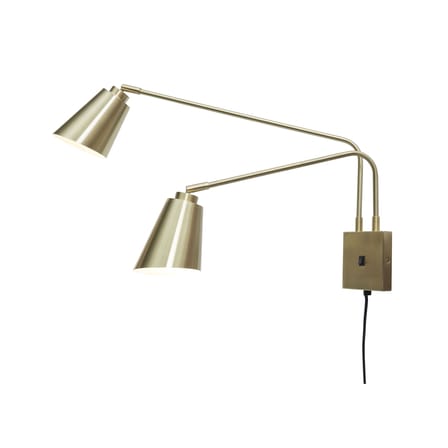 Applique avec prise Bremen métal or / 2 bras orientables - L 135 cm - It's about Romi