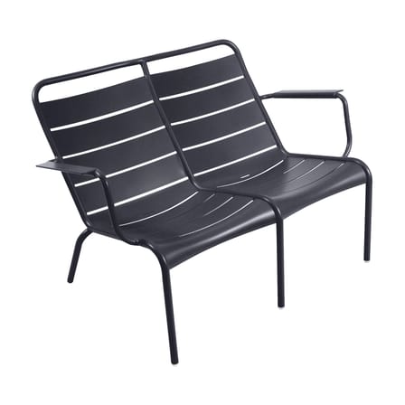 Banc avec dossier Luxembourg Duo métal gris / 2 places - L 119 cm - Fermob