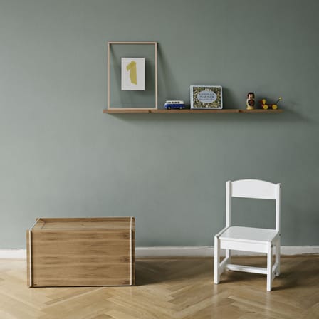 Bilderrahmen-Regal Gallery Shelf holz natur / L 115 x Prof. 8 cm - gerillt - MOEBE