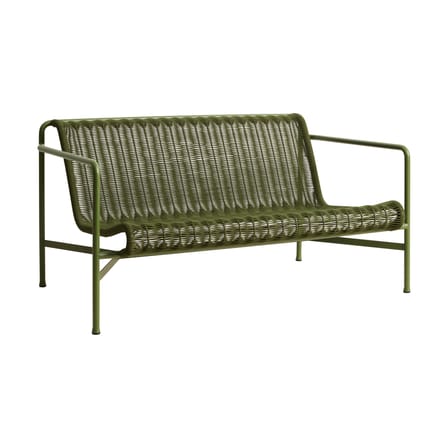 Canapé de jardin 2 places Palissade Cord Lounge fibre synthétique vert / L 139 cm - Corde tissu recyclé - Hay