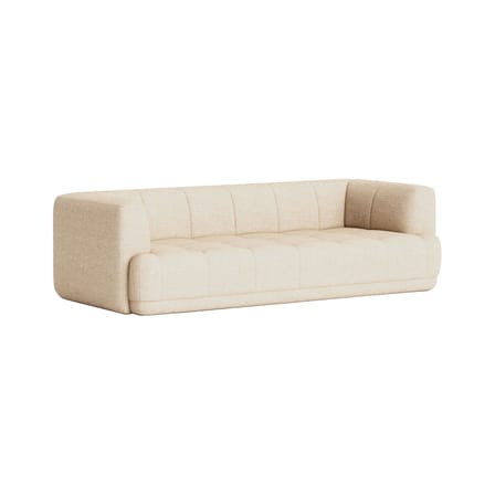 Canapé droit Quilton tissu beige / 3 places - L 248 cm / Matelassé - Hay