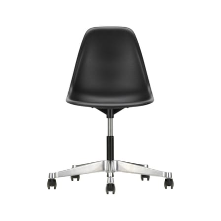 Chaise à roulettes RE PSCC - Eames Plastic Side Chair plastique noir / (1950) - Recyclé - Vitra