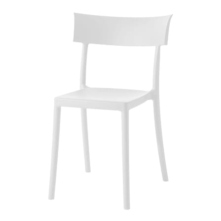 Chaise empilable Catwalk plastique blanc / Recyclé - Finition mate soft touch - Kartell