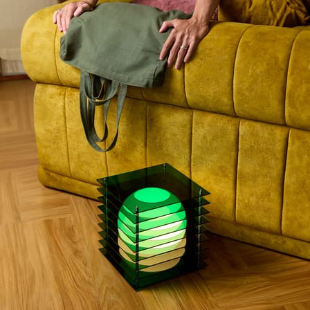 Lampe de table Lop Big Square plastique vert / Lauréat Archiproducts Design Award - BANG