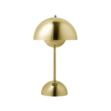 Lampe sans fil rechargeable Flowerpot VP9 plastique or métal / Ø 16 x H 29 cm - Verner Panton, 1968 - &tradition