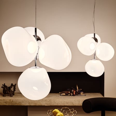 Melt Chandelier Small Pendant plastic material white / LED - Ø 98 x H 103 cm - Tom Dixon