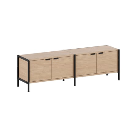 Meuble TV UNIT 1 métal noir / H 50 x L 164 cm - 4 portes - TIPTOE