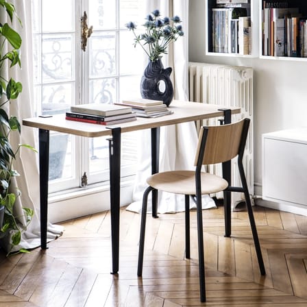Pied  métal noir avec fixation étau / H 75 cm - Pour créer table & bureau - TIPTOE