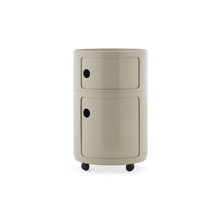Rangement Componibili New Big plastique gris / 2 tiroirs - Ø 42 x H 61,5 cm - Kartell