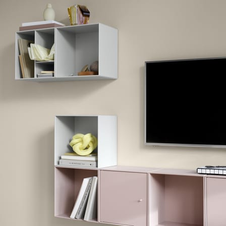 Rangement mural Montana Mini 1002 bois blanc / 3 compartiments - 35 x 35 x P 25 cm - MONTANA