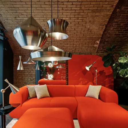 Sospensione Unbeaten Stout LED metallo argento / Ø 52 x H 50 cm - Tom Dixon
