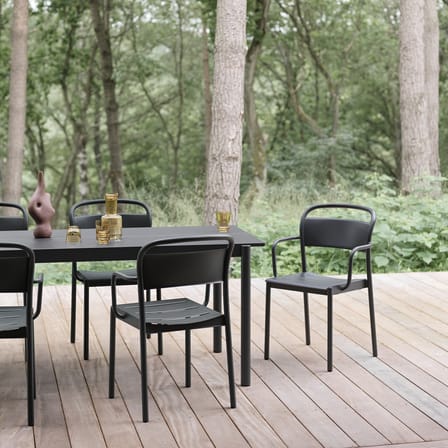 Stapelbarer Sessel Linear metall schwarz / Stahl - Muuto