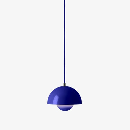Suspension Flowerpot VP10 métal bleu / Ø16 cm - By Verner Panton, 1969 - &tradition