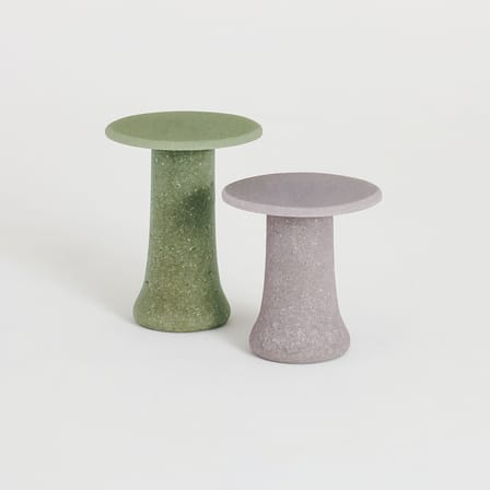 Table d'appoint Babar verre violet / Ø 42 x H 41 cm - 100% recyclé / Fait main - Glas Italia