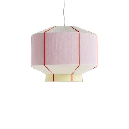 Abat-jour Bonbon Medium tissu rose / Ø 38 - Laine tissée main - Hay