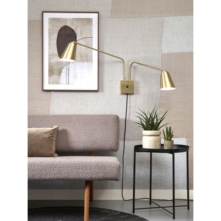 Applique avec prise Bremen métal or / 2 bras orientables - L 135 cm - It's about Romi