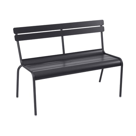 Banc avec dossier Luxembourg métal gris / 3 places - L 118 cm - Fermob