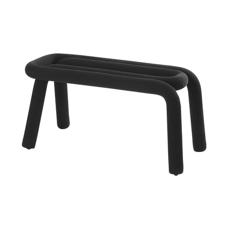 Banc rembourré Bold tissu noir / L 100 cm - Moustache