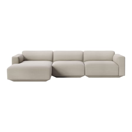 Canapé d'angle Develius E tissu gris / 4 places - L 309 cm / Dormeuse gauche - &tradition