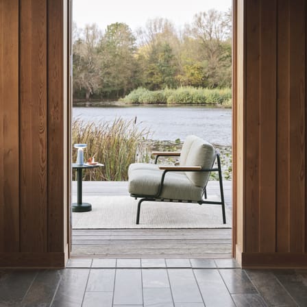 Canapé de jardin 2 places Settle tissu gris / 152,5 cm - Muuto