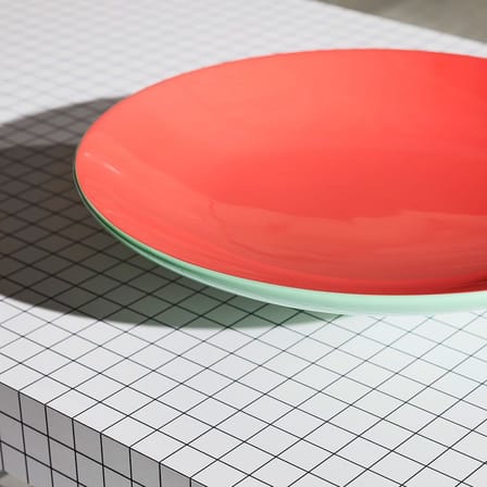 Centre de table Cuculia plastique rouge / Alessandro Mendini, 1985 - Ø 51 x H 12 cm - Zanotta