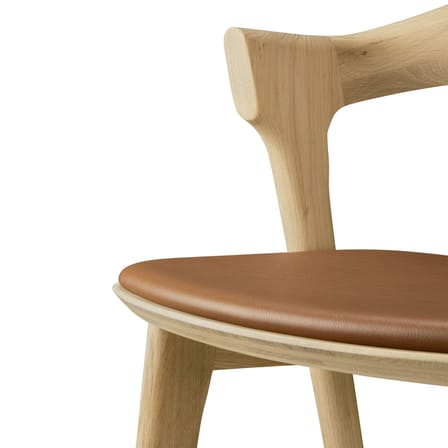 Chaise de bar Bok bois naturel / H 66 cm - Assise cuir - Ethnicraft