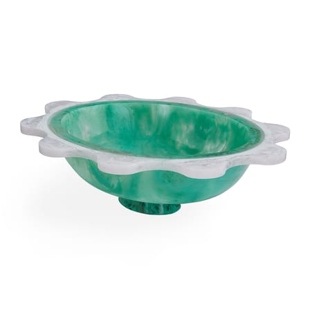 Coupe Mustique Ripple vert / Ø 37 x H 10,5 cm - Acrylique - Jonathan Adler