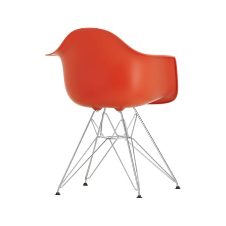Fauteuil RE DAR - Eames Plastic Armchair plastique rouge / (1950) - Pieds chromés / Recyclé - Vitra