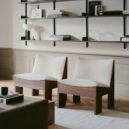 Fauteuil rembourré Tenon tissu blanc - NEW WORKS