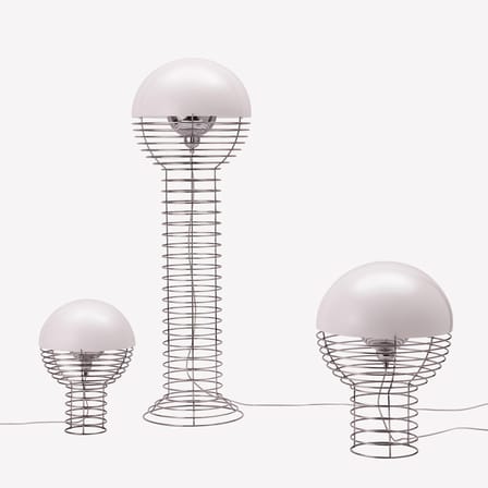 Lampe de table Wire métal blanc / Ø 30 x H 42 cm - Verner Panton, 1972 - Verpan