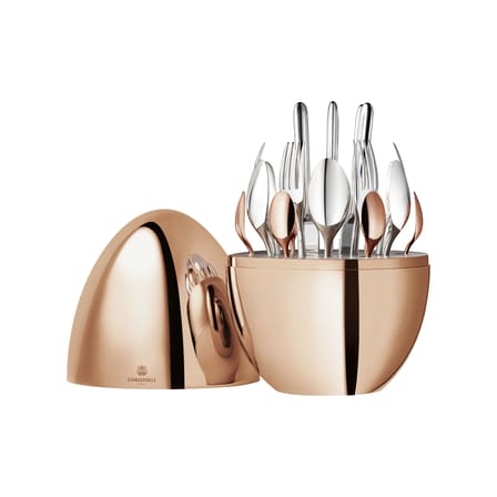 Ménagère Mood Precious métal rose / 24 couverts dans écrin (6 personnes) - Ø 20 x H 30 cm - Christofle