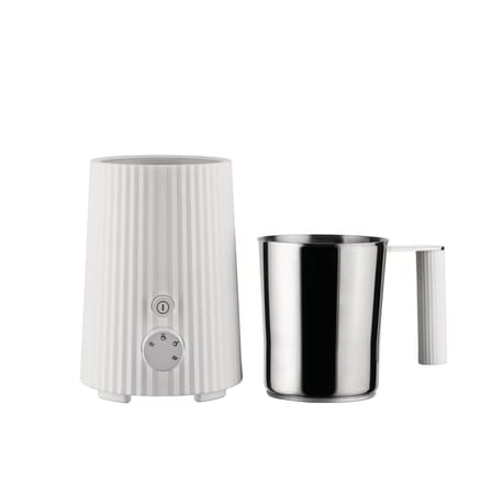 Mousseur à lait Plissé plastique blanc / Machine à cappuccino - Branchement secteur - Alessi